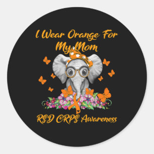 Sticker Rond Elephant Je Porte Orange Pour Ma Maman Rsd Crps Aw