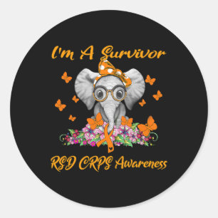 Sticker Rond Elephant Je suis un survivant RSD Sensibilisation