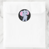 Sticker Rond Eléphant joli dessin (Sac)