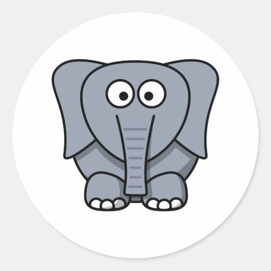 Sticker Rond Eléphant joli dessin (Devant)
