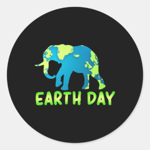Sticker Rond Eléphant jour des terres Pour Enfants