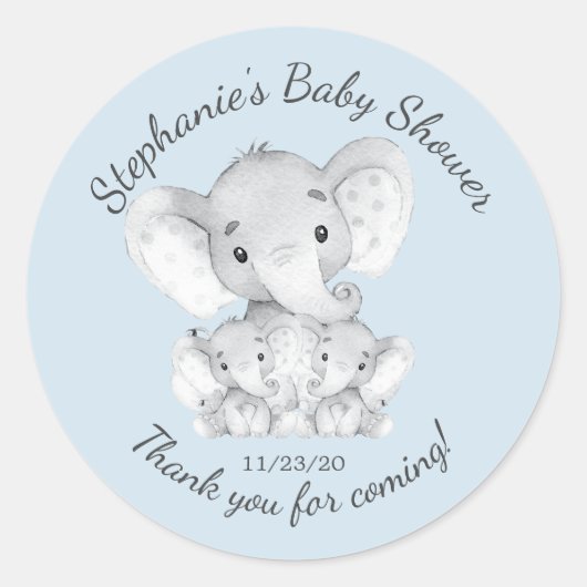 Sticker Rond Elephant Jungle Animaux Twins Baby Douche Favorise (Devant)