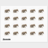 Sticker Rond Eléphant mère et bébé (Feuille)