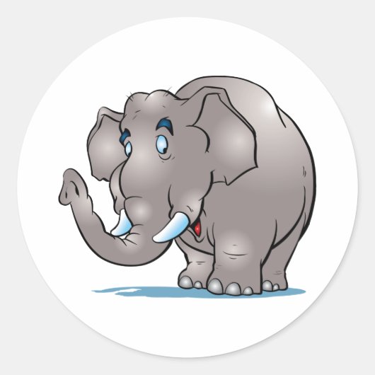 Sticker Rond Eléphant mignon (Devant)
