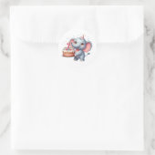 Sticker Rond Éléphant Mignon 7ème Anniversaire (Sac)