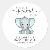 Sticker Rond Eléphant mignon baby shower (Devant)