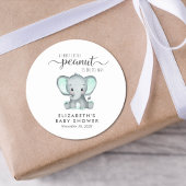Sticker Rond Eléphant mignon baby shower