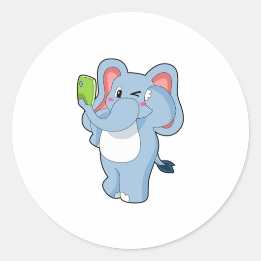 Sticker Rond Elephant Mobile (Devant)