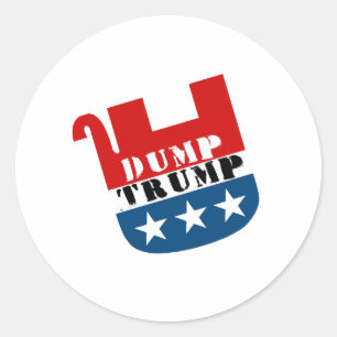 Sticker Rond Éléphant mort - Jeter Trump - Anti-Trump -