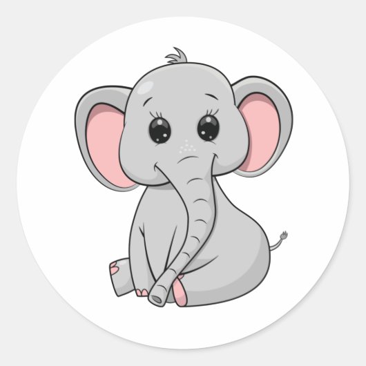 Sticker Rond Eléphant mou (Devant)