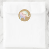 Sticker Rond éléphant pastel (Sac)