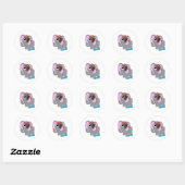 Sticker Rond Éléphant pirate mignon Goofkins (Feuille)