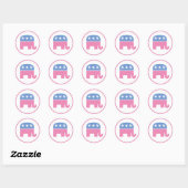 Sticker Rond Eléphant républicain Pastel (Feuille)