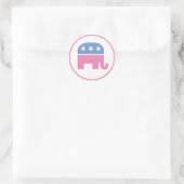 Sticker Rond Eléphant républicain Pastel (Sac)