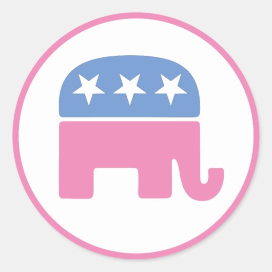 Sticker Rond Eléphant républicain Pastel (Devant)
