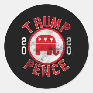 Sticker Rond Éléphant Républicain Rétro Pro-Trump Pence Faire L