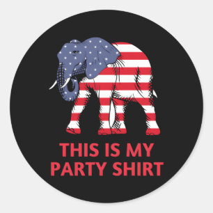 Sticker Rond Elephant Républicain Voici Mon Py