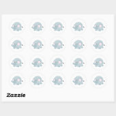 Sticker Rond Eléphant rond mignon (Feuille)