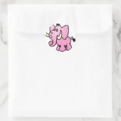 Sticker Rond Eléphant rose (Sac)
