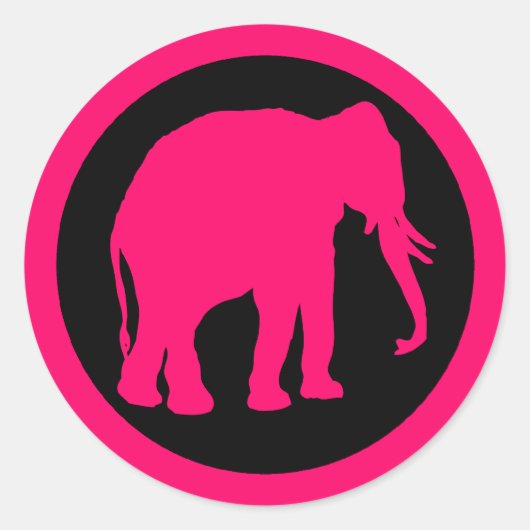 STICKER ROND ÉLÉPHANT ROSE (Devant)