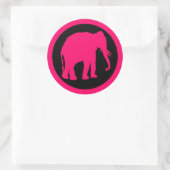 STICKER ROND ÉLÉPHANT ROSE (Sac)