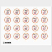 Sticker Rond Eléphant rose doux - Sourires d'arachide (Feuille)
