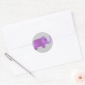 Sticker Rond Eléphant rose mignon (Enveloppe)
