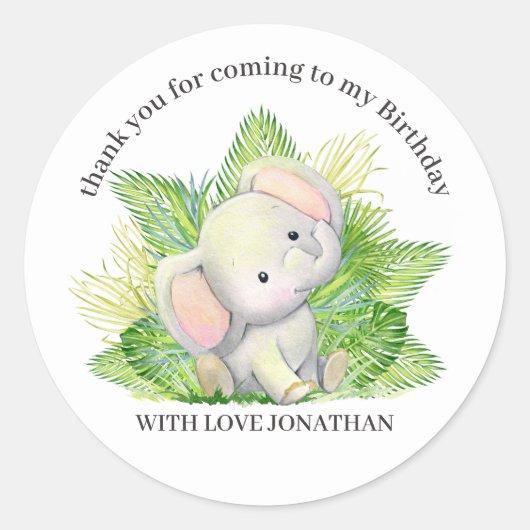 Sticker Rond Elephant Safari (Devant)