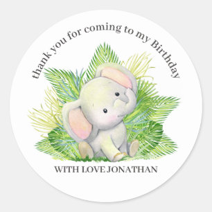 Sticker Rond Elephant Safari