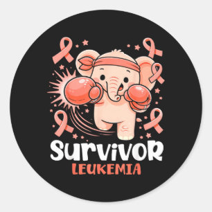 Sticker Rond Éléphant survivant de la sensibilisation à la leuc