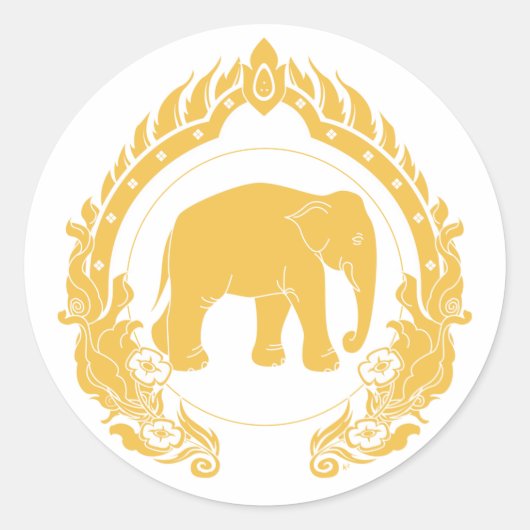 Sticker Rond Elephant thaïlandais (Devant)