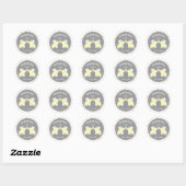 Sticker Rond Eléphant Twin Baby | Favoriser l'autocollant (Feuille)