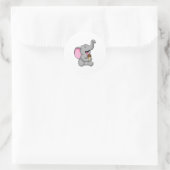 Sticker Rond Elephant with chocolate gaufre ice cream (Sac)