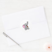 Sticker Rond Elephant with chocolate gaufre ice cream (Enveloppe)