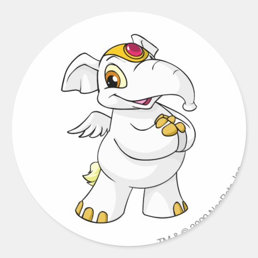 Sticker Rond Elephante blanche (Devant)