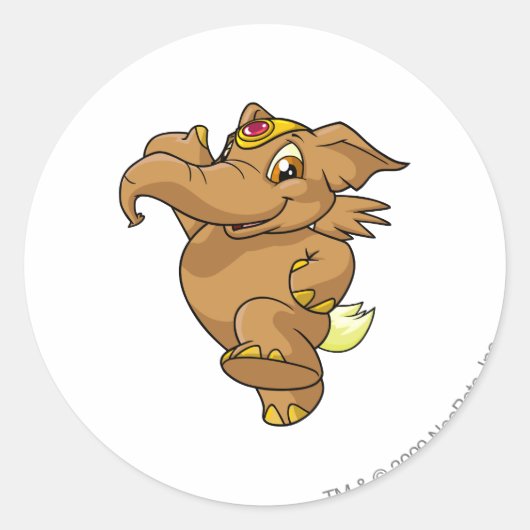 Sticker Rond Elephante Brown (Devant)