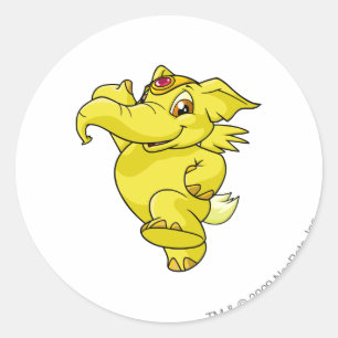 Sticker Rond Eléphante jaune