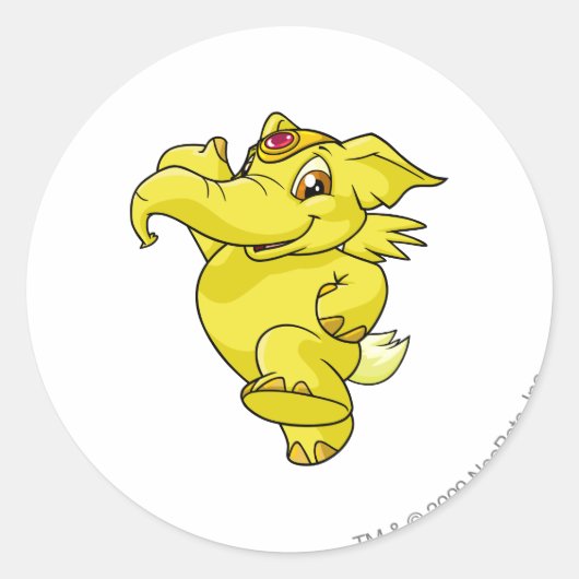 Sticker Rond Eléphante jaune (Devant)