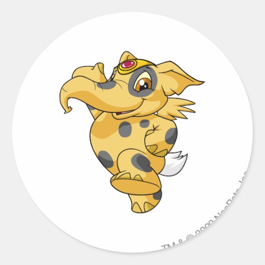 Sticker Rond Eléphante localisé (Devant)