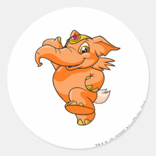 Sticker Rond Elephante Orange