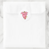 Sticker Rond Elephante rose (Sac)