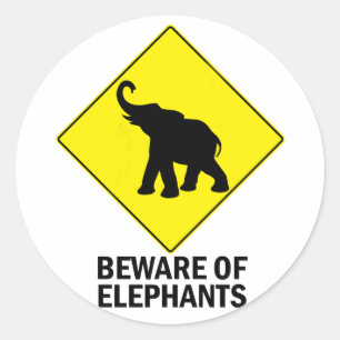 Sticker Rond Eléphants