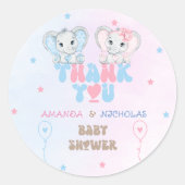 Sticker Rond Eléphants Garçon fille douche Merci (Devant)