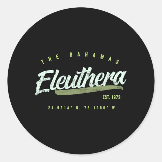 Sticker Rond Eleuthera Bahamas (Devant)