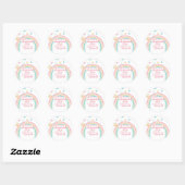 Sticker Rond Eleven est une Vibe Retro Summer Rainbow (Feuille)