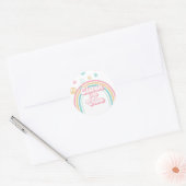 Sticker Rond Eleven est une Vibe Retro Summer Rainbow (Enveloppe)