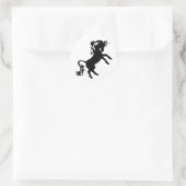 Sticker Rond Élever la licorne (Sac)