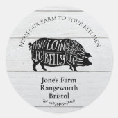 Sticker Rond éleveur de viande de porc commercialisation produc (Devant)
