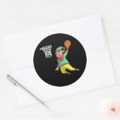 Sticker Rond Elf Basketball Noël Chelem Dunk Gif PBV (Enveloppe)