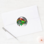 STICKER ROND ELF CASQUETTE /GOLD JEWELS SHAMROCK VERT ET PIERRE (Enveloppe)